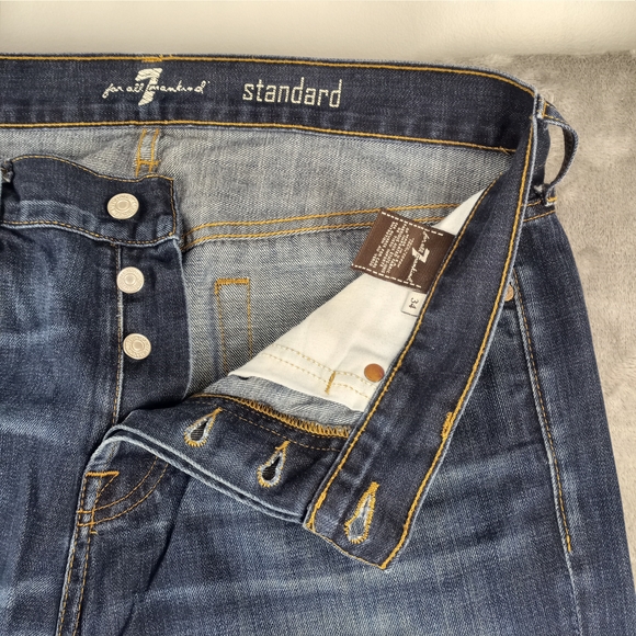 7 For All Mankind Mens Dark Wash Denim Jeans Size 34X30 - Picture 5 of 15
